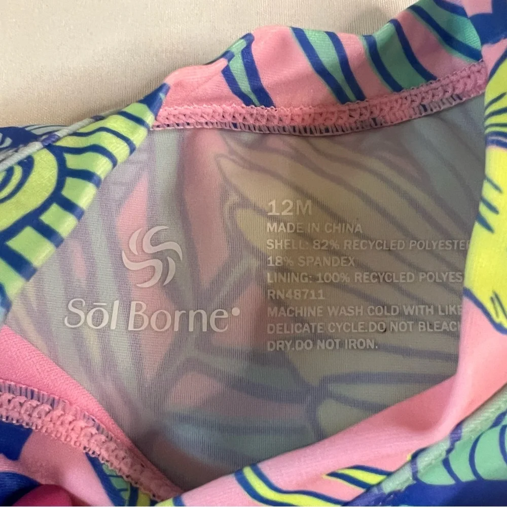 Sol Borne‎ Tropical Chameleon 3-Piece Rashguard Swim Set UPF 50 12M NWT
